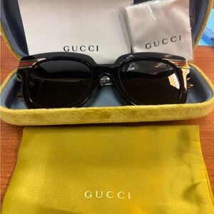 Gucci Black Sunglasses with Gold Accents